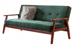 SalesFever Schlafsofa skandinavisch Samt tannengrün, 3-Sitzer, mit Relaxfunktion (um 60° neigbar), 100% Polyester